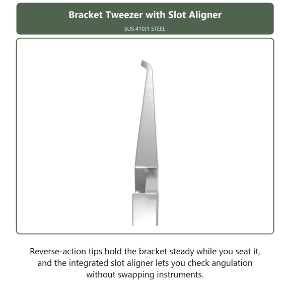 Bracket Tweezer with Slot Aligner, dental instrument by InstruDental
