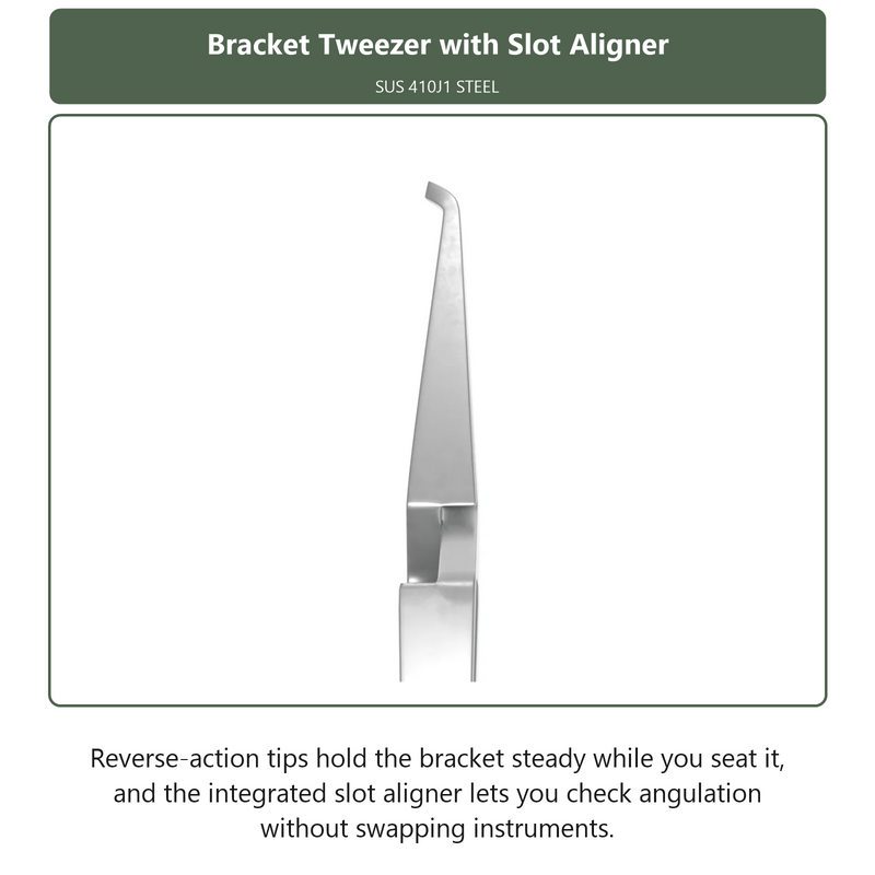 Bracket Tweezer with Slot Aligner, dental instrument by InstruDental