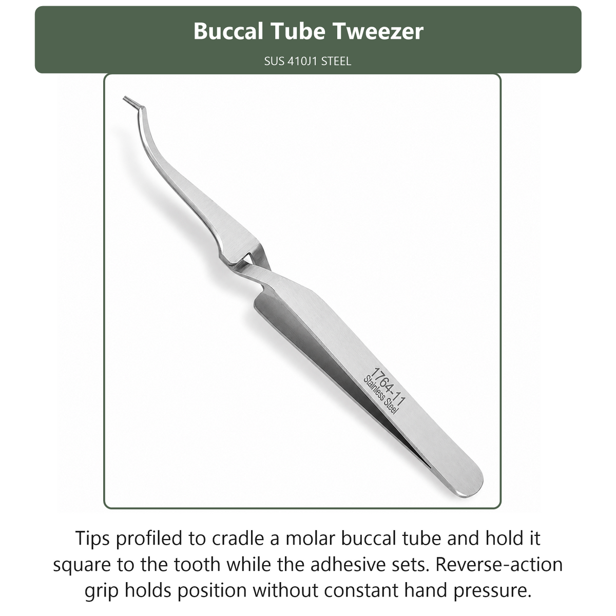 Buccal Tube Tweezer, dental instrument by InstruDental