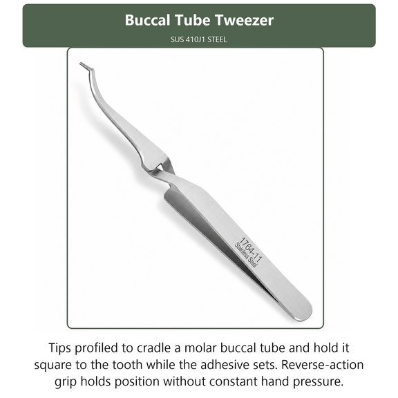 Buccal Tube Tweezer, dental instrument by InstruDental