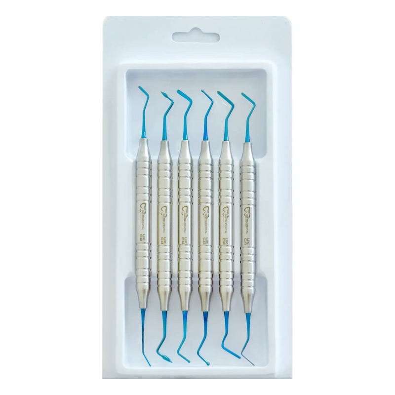 Composite Filling Instruments Kit (6 Pieces), Blue Titanium Coated