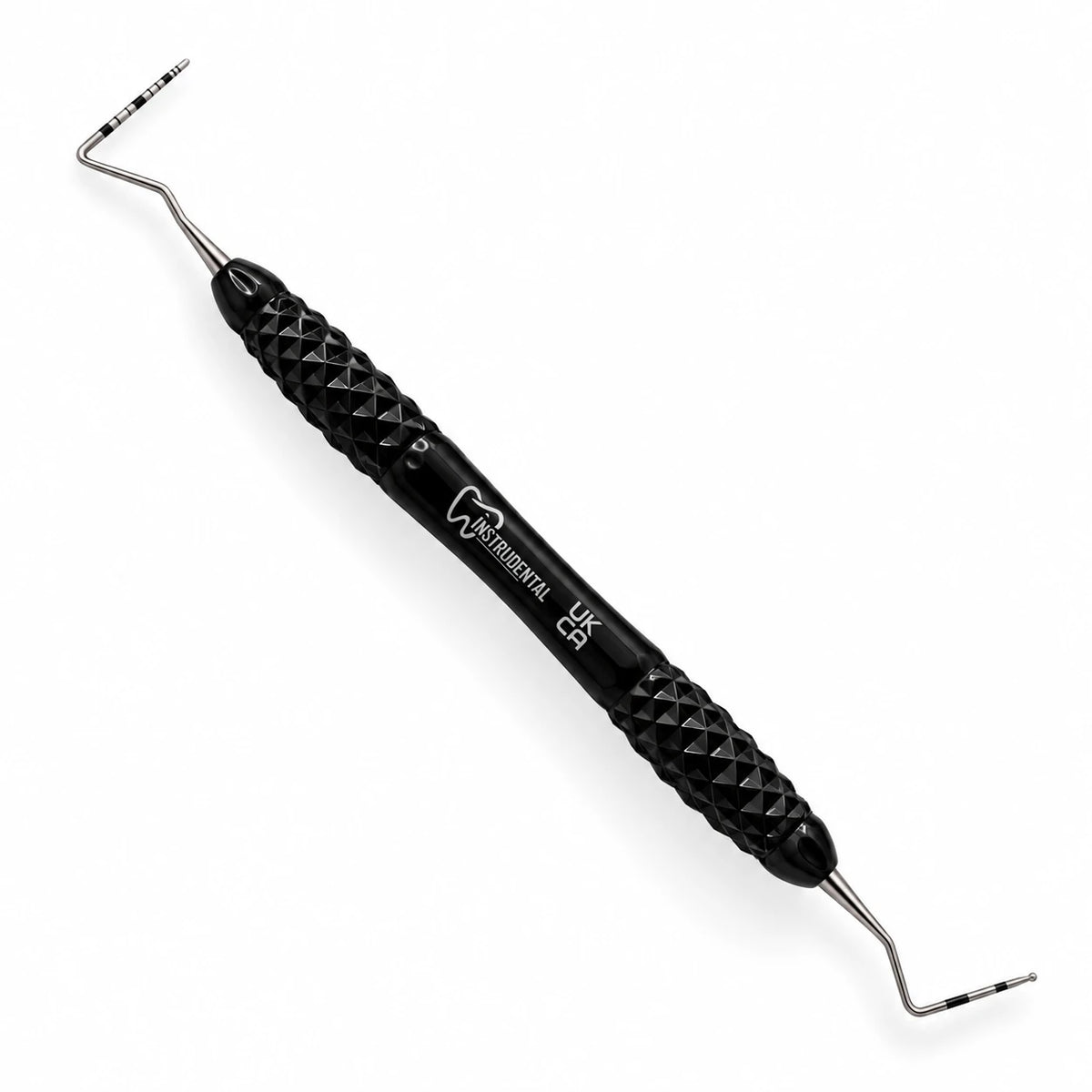 CPITN-C / UNC-15 double-ended periodontal probe with black silicone handle