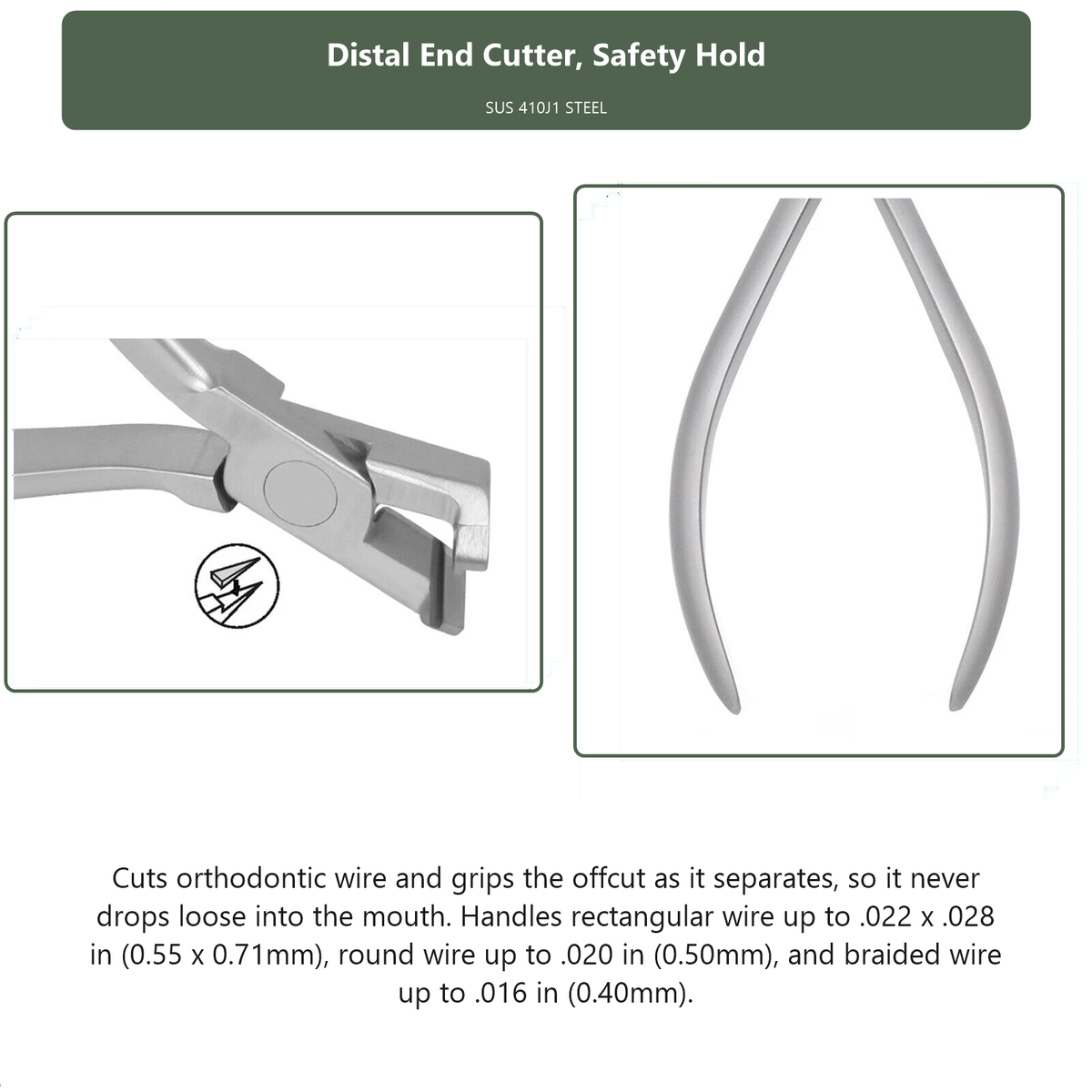 Distal End Cutter Safety Hold, dental instrument by InstruDental