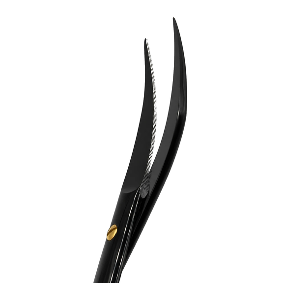 Goldman Fox scissor, double curved, black, 13cm