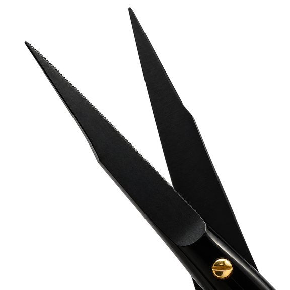 Goldman Fox scissor, straight, black, 13cm