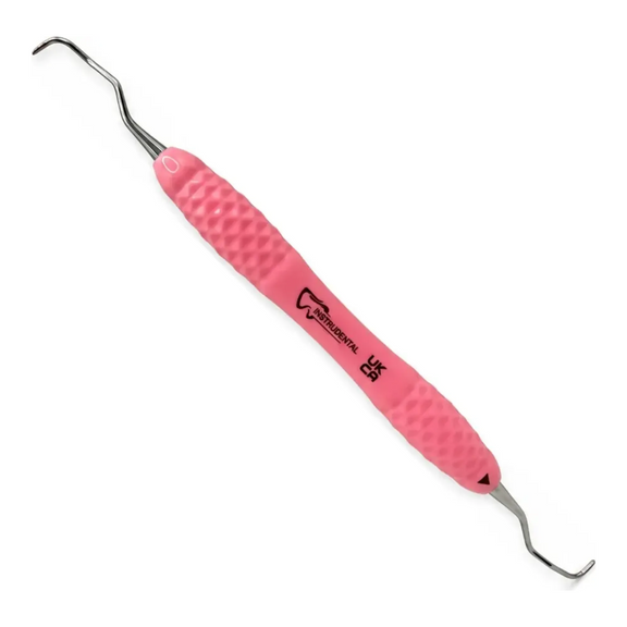 Gracey curette 11/12 with pink silicone handle