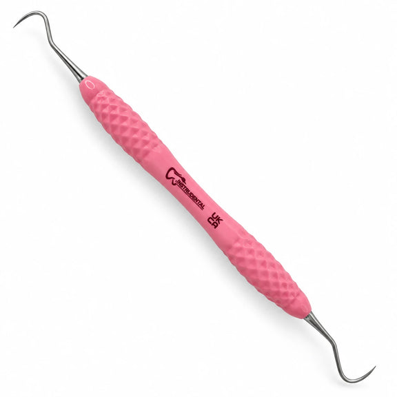 H6/7 sickle scaler with pink silicone handle
