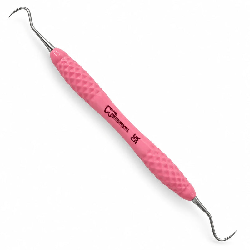 H6/7 sickle scaler with pink silicone handle