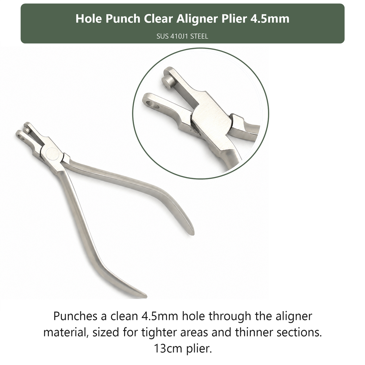 Hole Punch Clear Aligner Plier 4.5mm, dental instrument by InstruDental