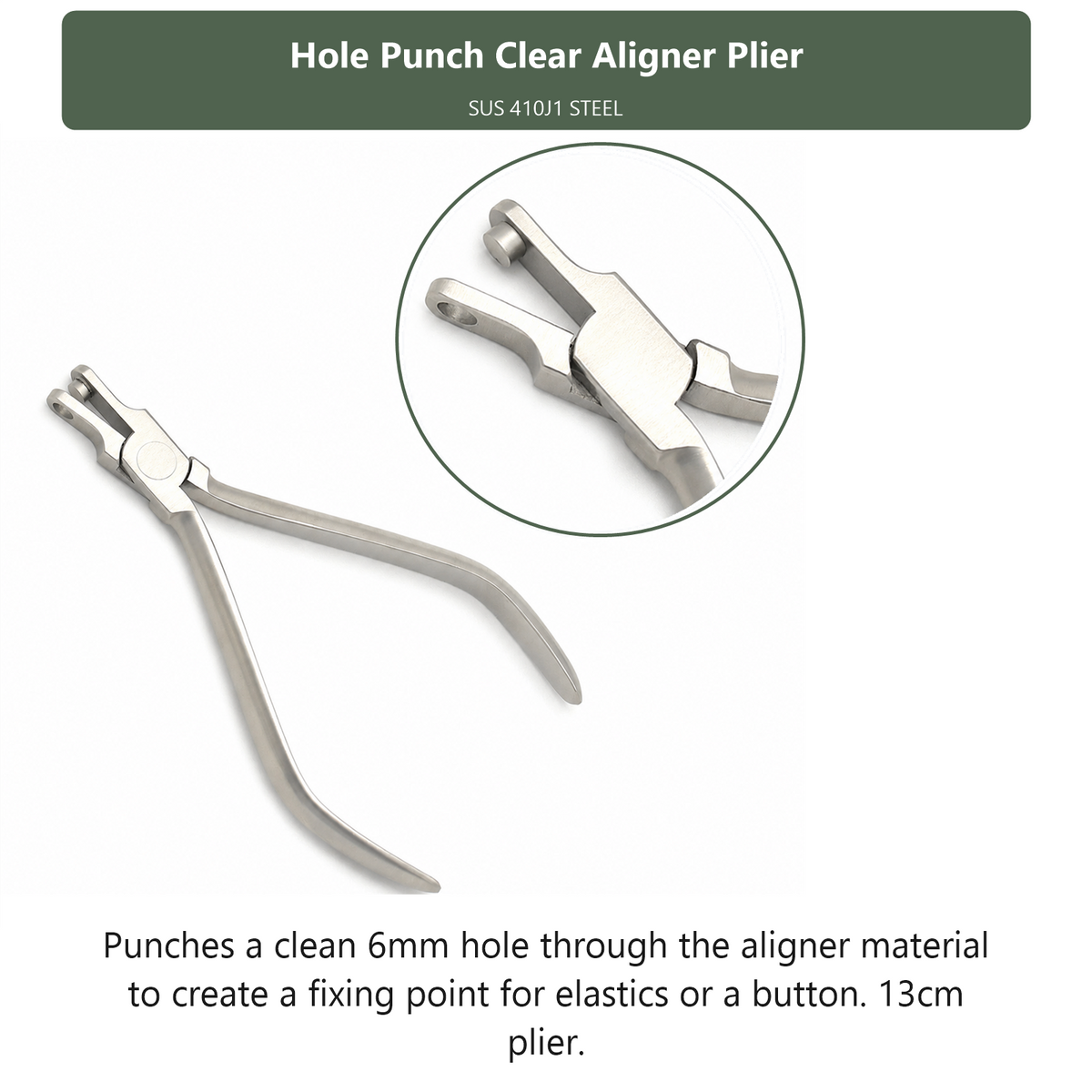 Hole Punch Clear Aligner Plier, dental instrument by InstruDental