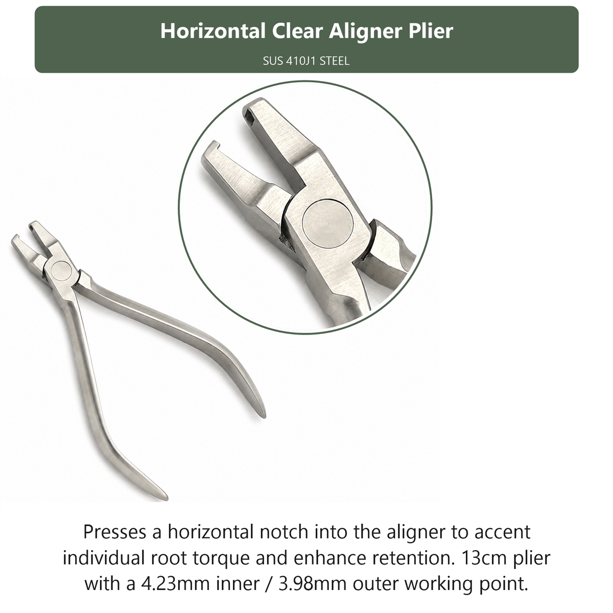 Horizontal Clear Aligner Plier, dental instrument by InstruDental