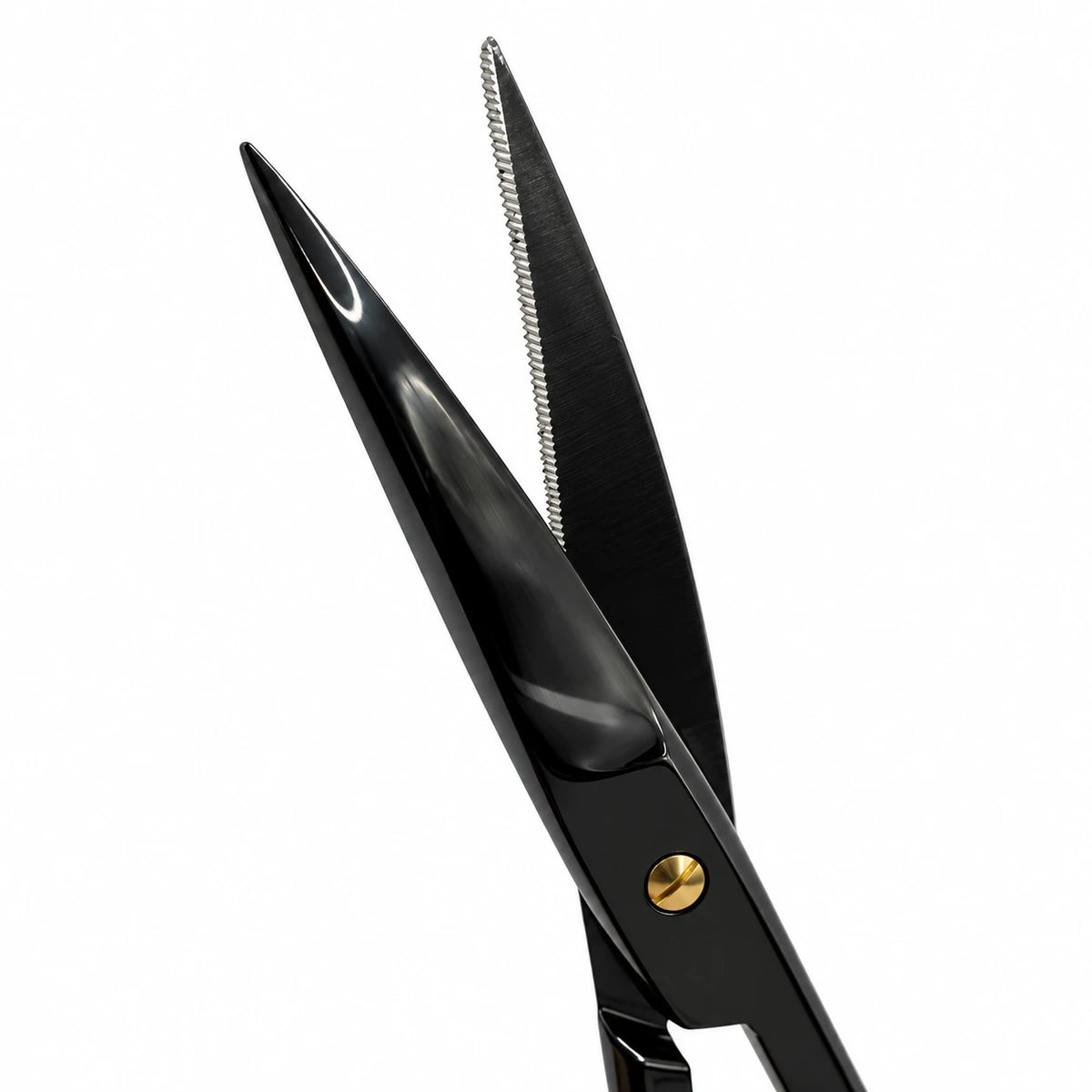 Iris scissor, curved, black, 11cm