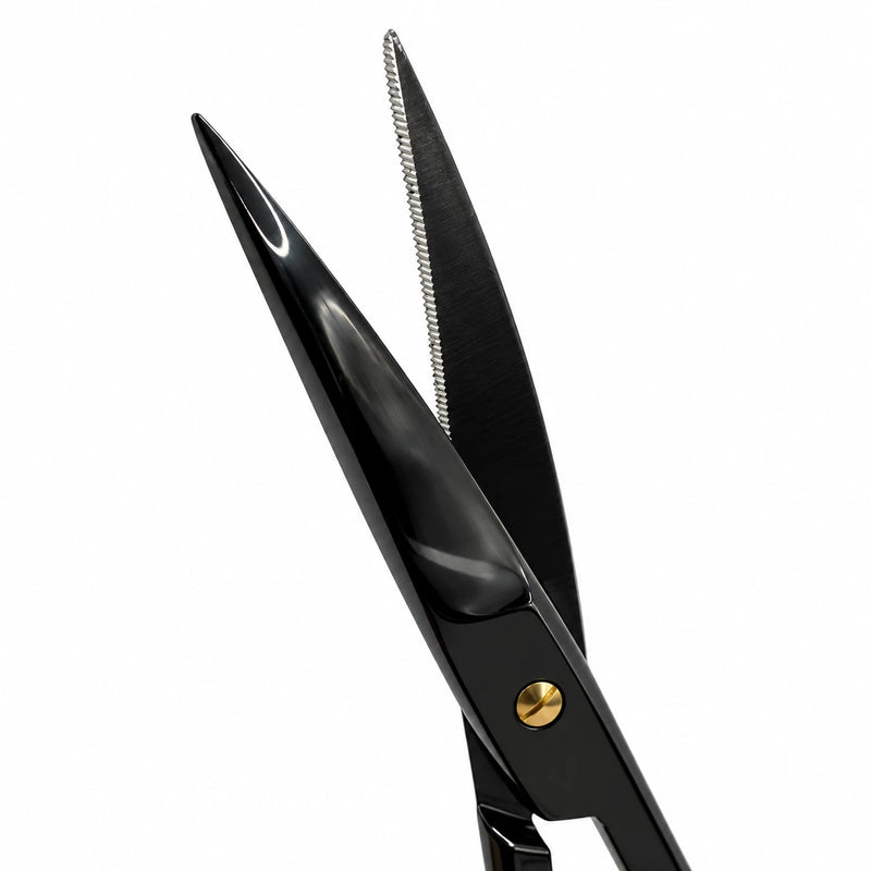 Iris scissor, curved, black, 11cm