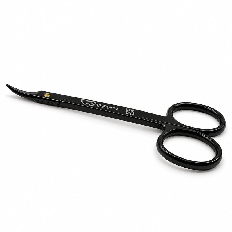 Iris scissor, curved, black, 11cm