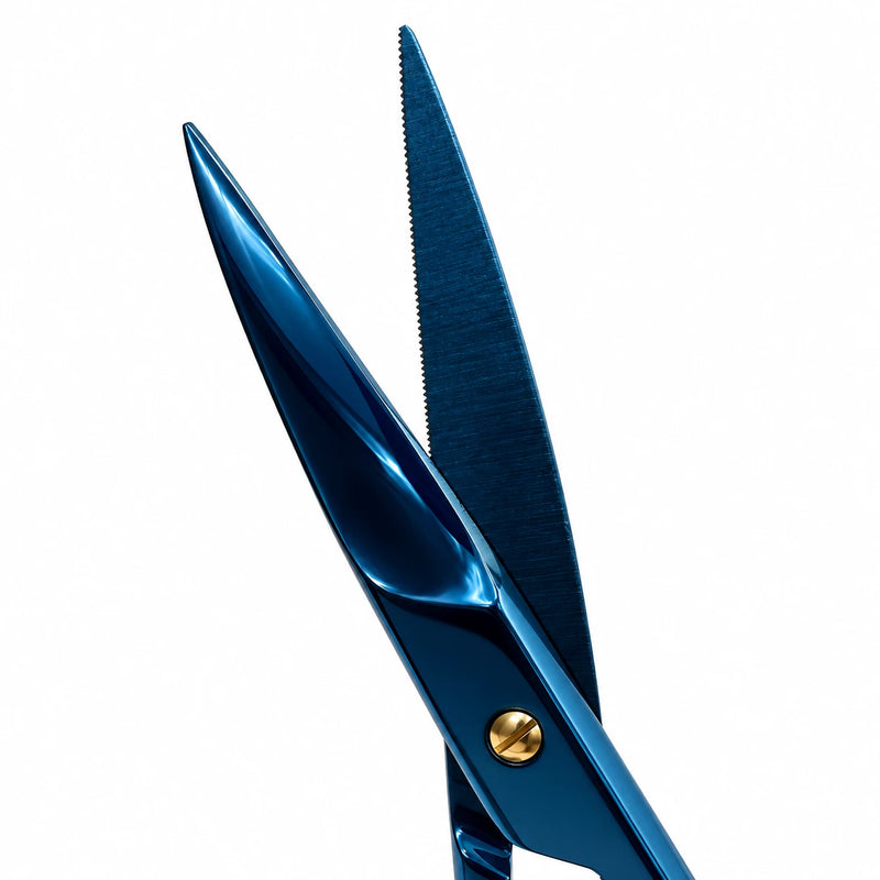 Iris Scissor, Blue Curved, Super Cut