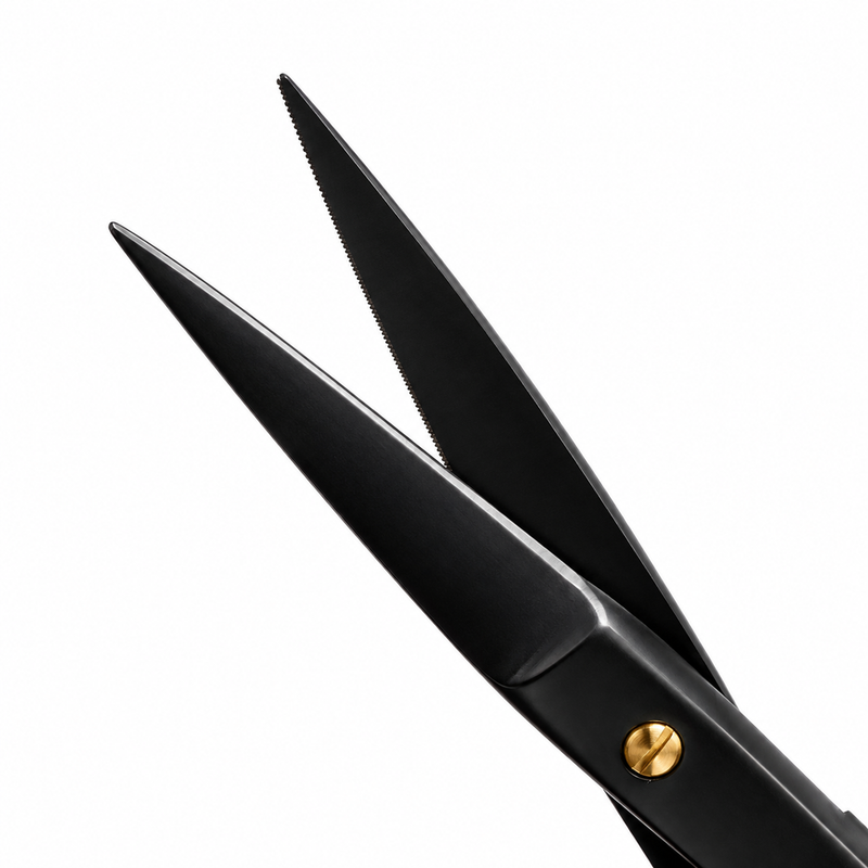 Iris scissor, straight, black, 11cm