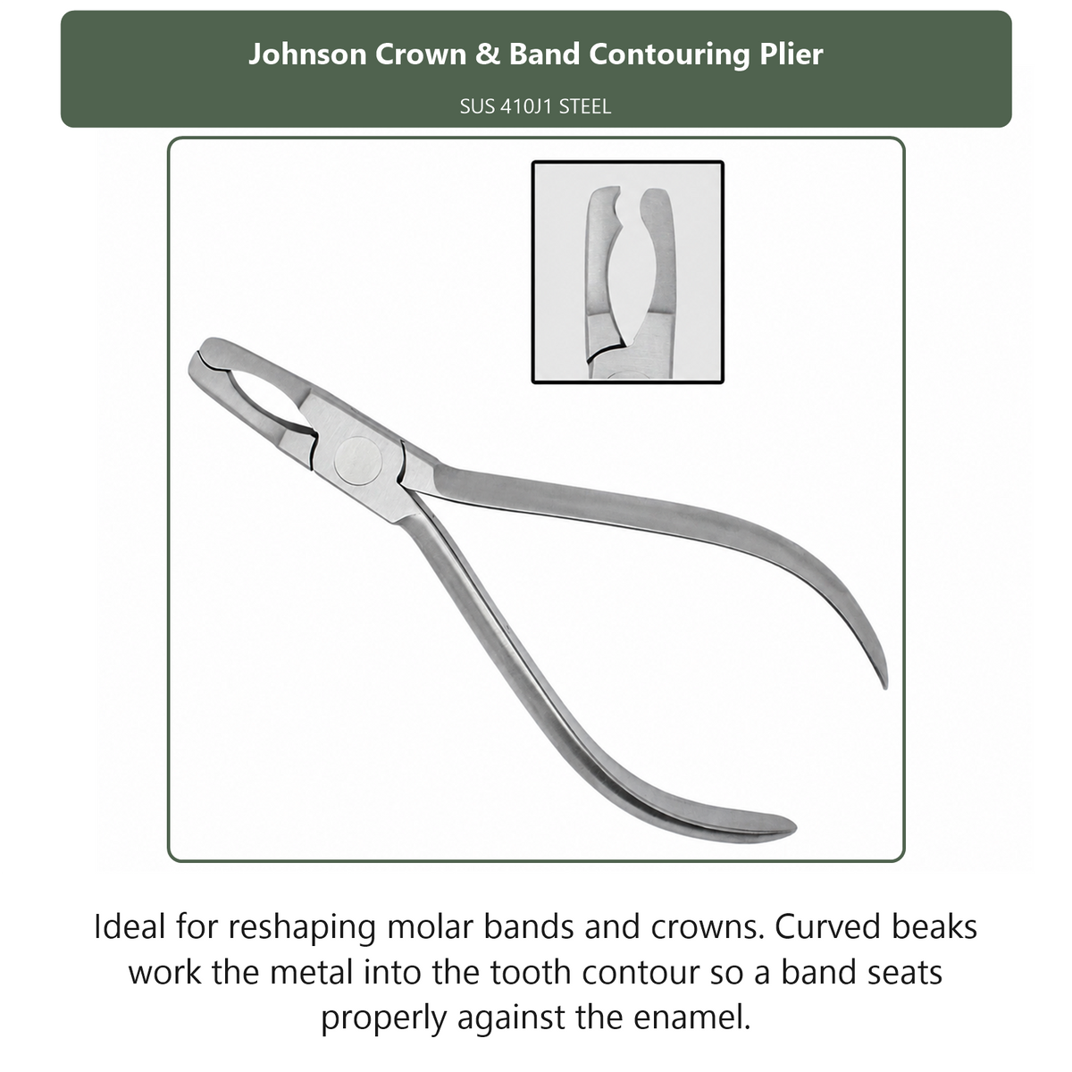 Johnson Crown & Band Contouring Plier, dental instrument by InstruDental