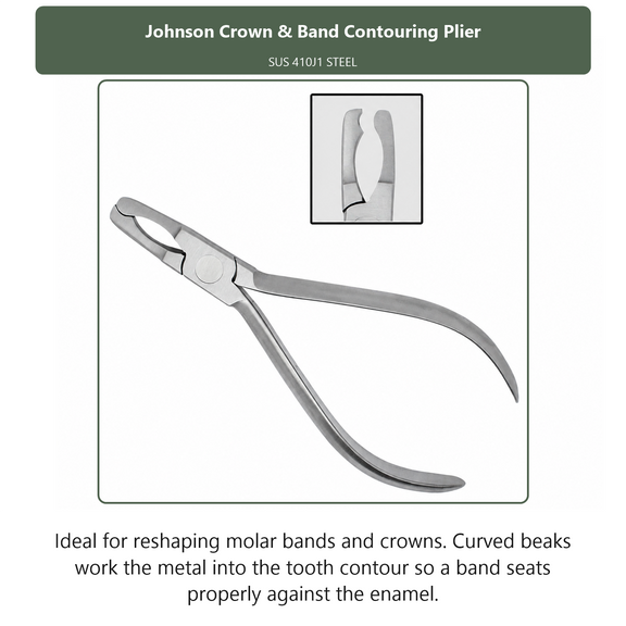 Johnson Crown & Band Contouring Plier, dental instrument by InstruDental