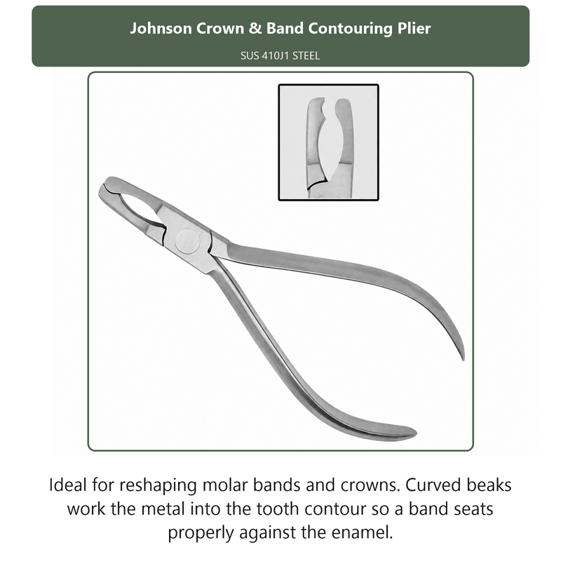 Johnson Crown & Band Contouring Plier, dental instrument by InstruDental