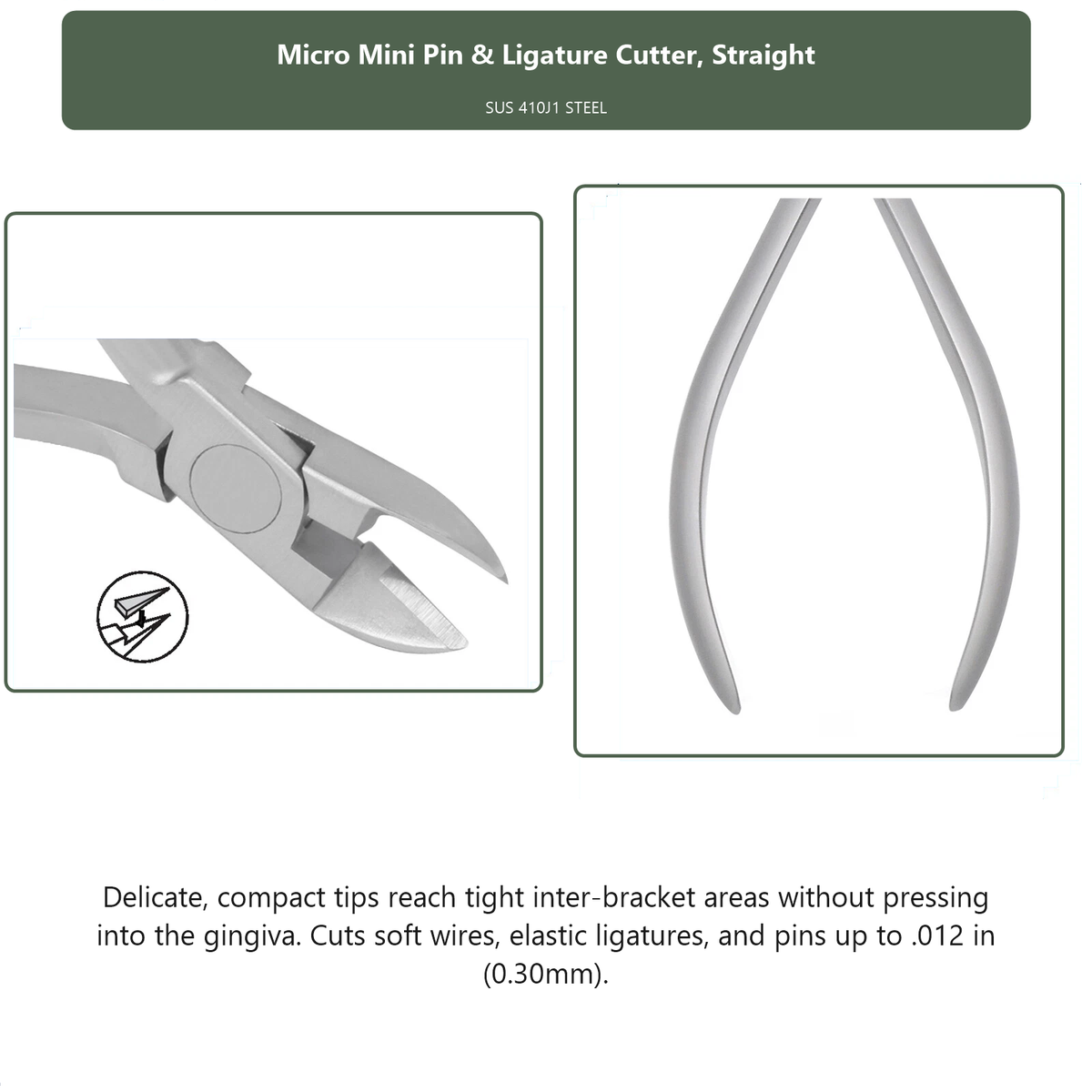 Micro Mini Pin & Ligature Cutter Straight, dental instrument by InstruDental