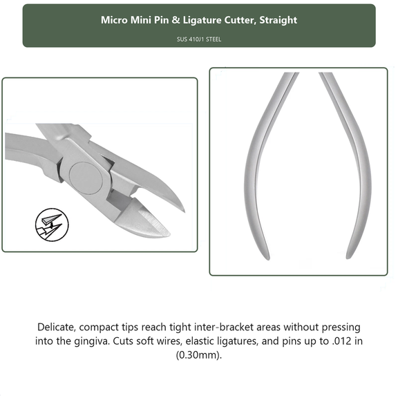 Micro Mini Pin & Ligature Cutter Straight, dental instrument by InstruDental