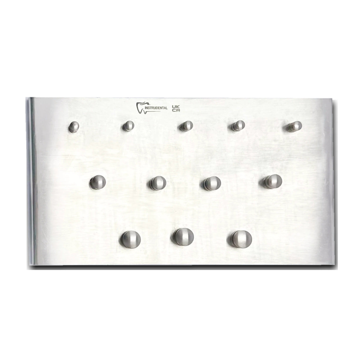 Stainless steel rubber dam clamps tray with 12 pins in three rows