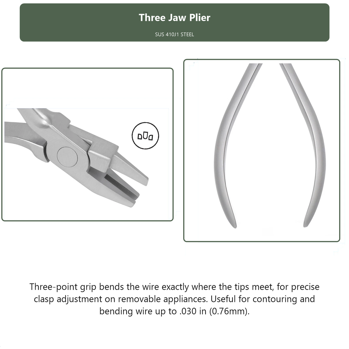 Three Jaw Plier, dental instrument by InstruDental