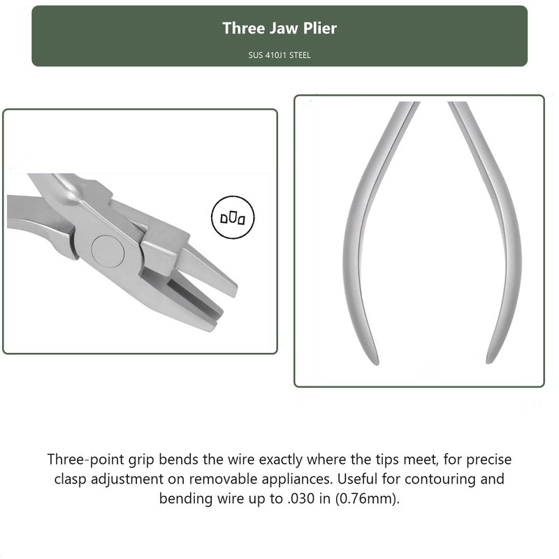 Three Jaw Plier, dental instrument by InstruDental