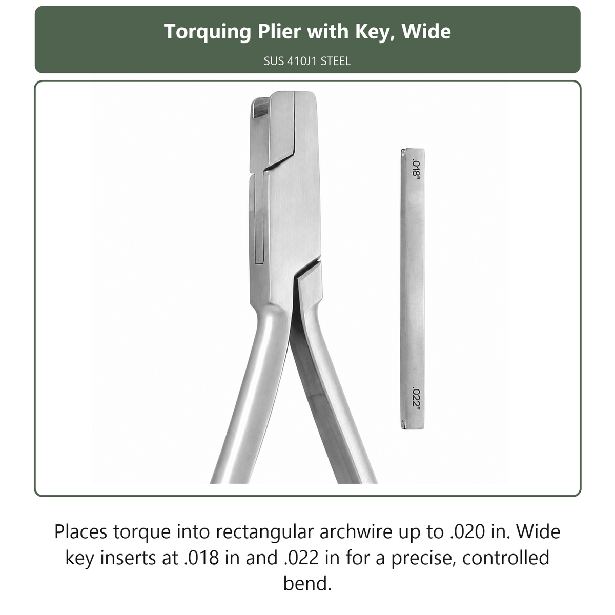 Torquing Plier with Key Wide, dental instrument by InstruDental