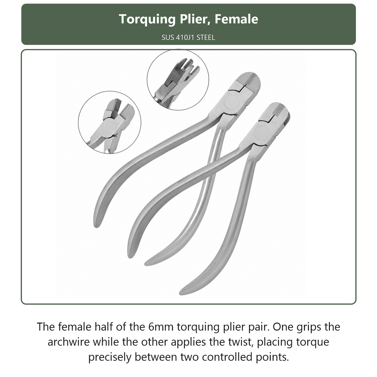 Torquing Plier Female, dental instrument by InstruDental