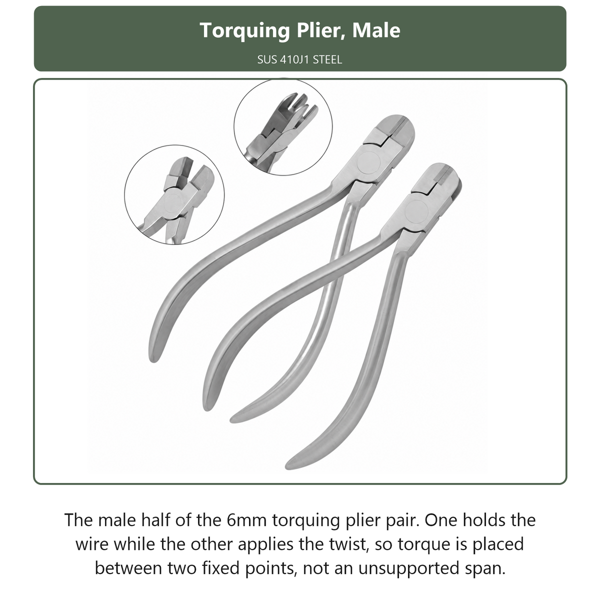 Torquing Plier Male, dental instrument by InstruDental