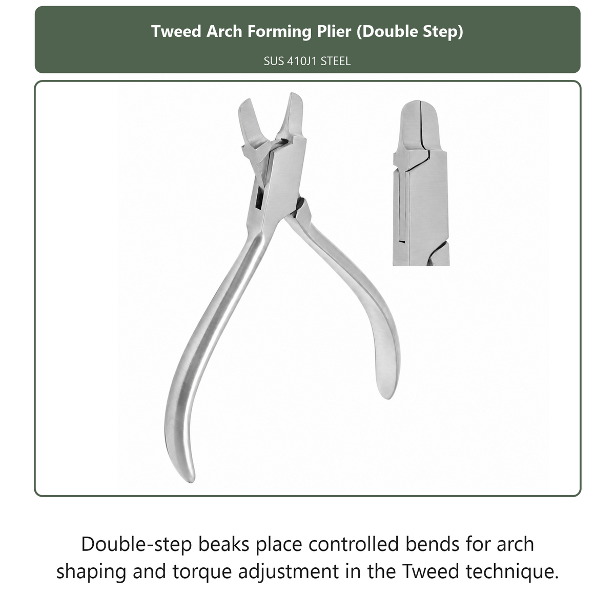Tweed Arch Forming Plier Double Step, dental instrument by InstruDental
