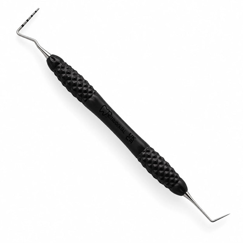 UNC-15 probe and No. 6 explorer with black silicone handle
