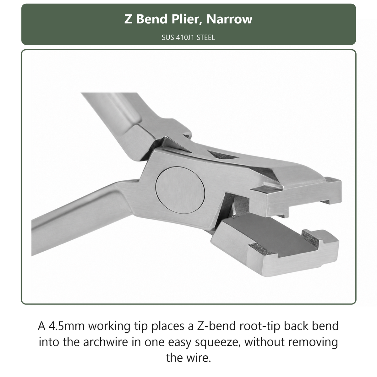 Z Bend Plier Narrow, dental instrument by InstruDental