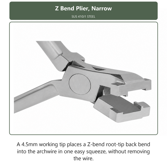 Z Bend Plier Narrow, dental instrument by InstruDental